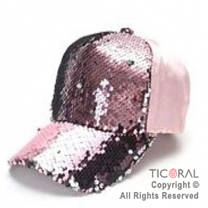 SOMBRERO VISERA TRUCKER LENTEJUELAS PREMIUM ROSA CAP x 1